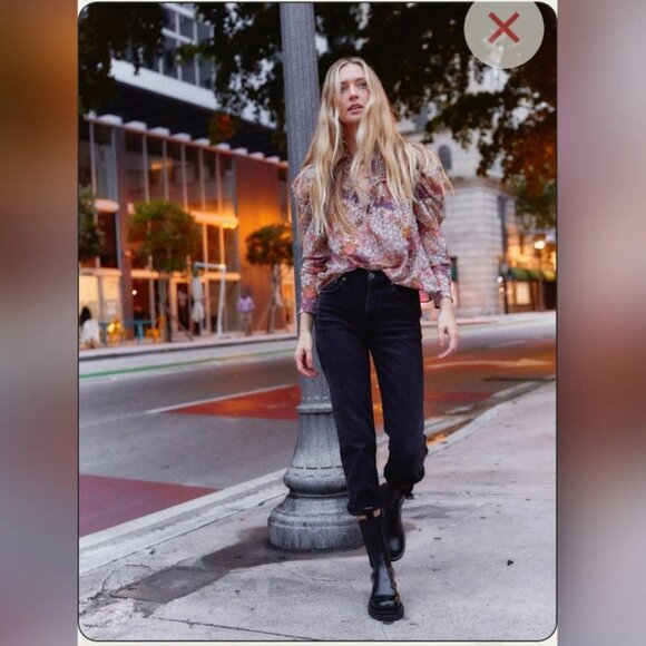 Agolde Wilder Mid Rise Comfort Straight Leg Organic Jean Panoramic Black Size 30